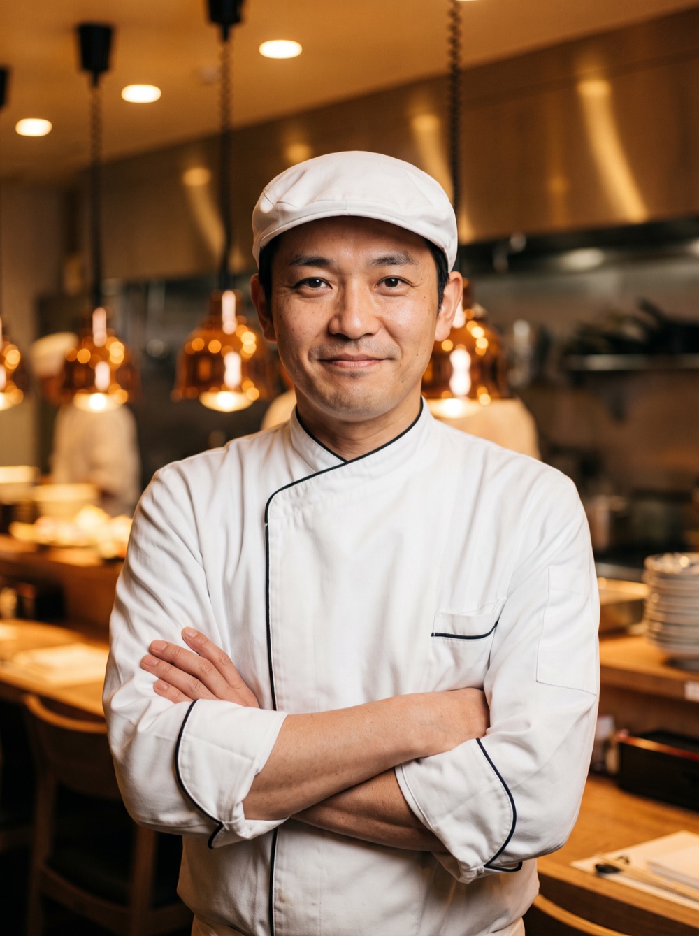腕を組むベテラン料理長