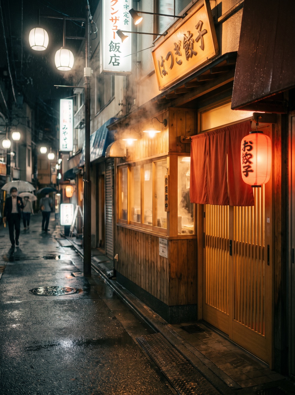 夜の店先と赤提灯